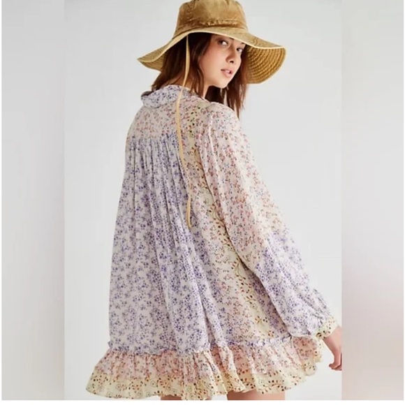 Cato Printed Tunic Dress Ditsy Floral Multi Pastel Size M- L - Picture 17 of 17